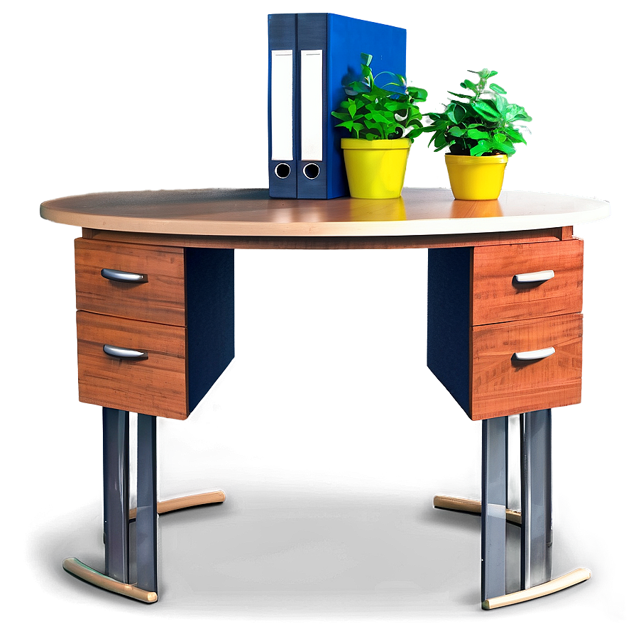 Circular Office Desk Png 06122024 PNG