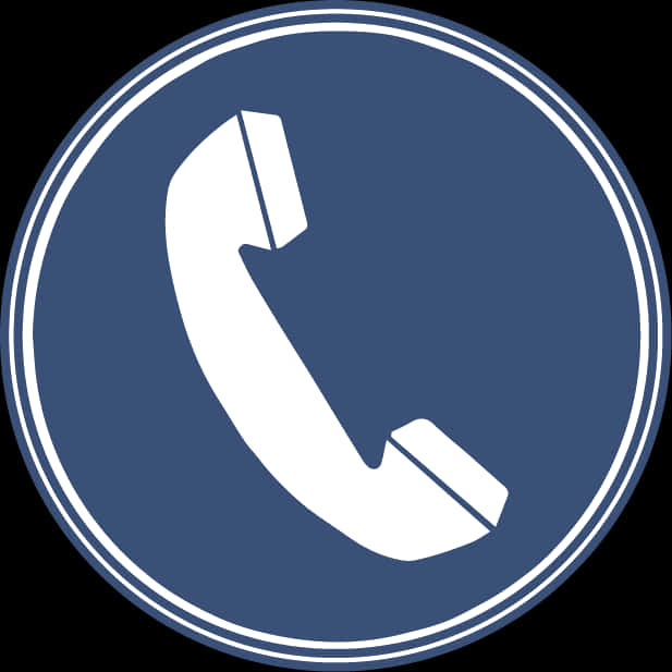 Circular Phone Icon Navy Background PNG