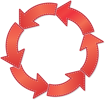 Circular Red Arrows Recycle Symbol PNG