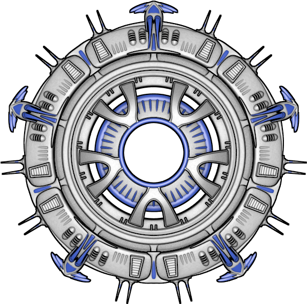 Circular Space Station Design PNG