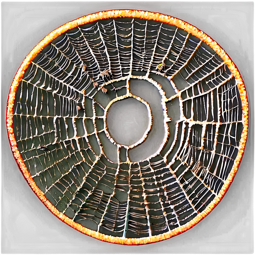 Circular Spider Web Glowing Edge PNG