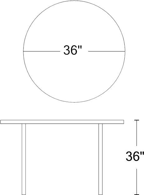 Circular Table Diagram36 Inches PNG