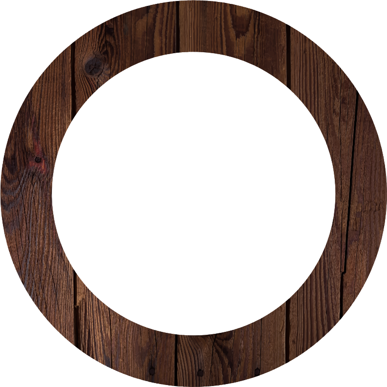 Circular Wooden Frame Texture PNG