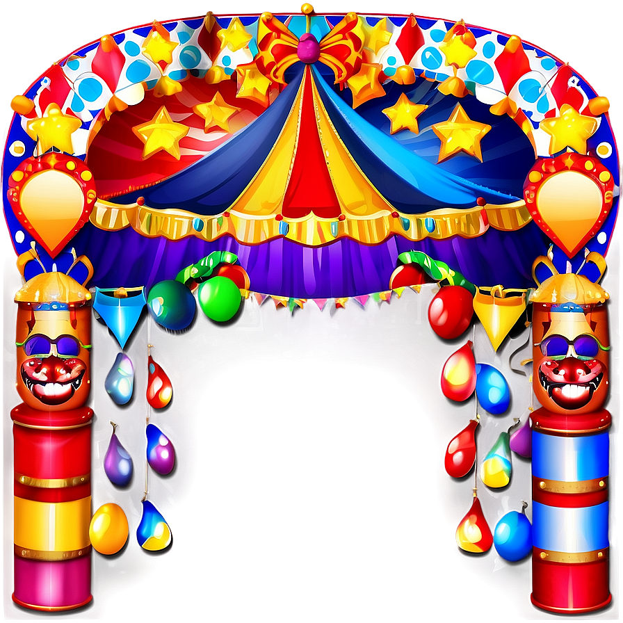 Circus Carnival Birthday Banner Png 06122024 PNG