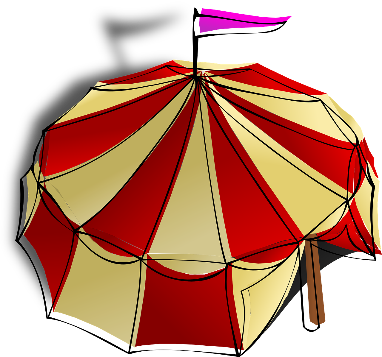 Circus Tent Umbrella Illustration PNG