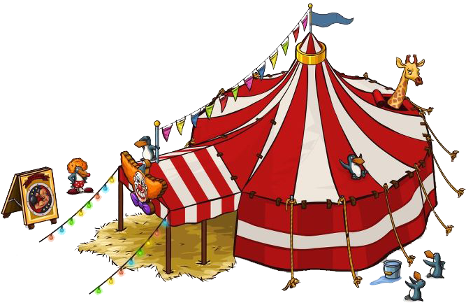 Circus Tentand Performers Cartoon PNG