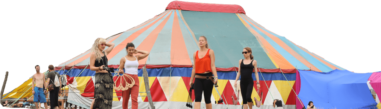 Circus_ Performers_ Preparation_ Tent_ Background PNG