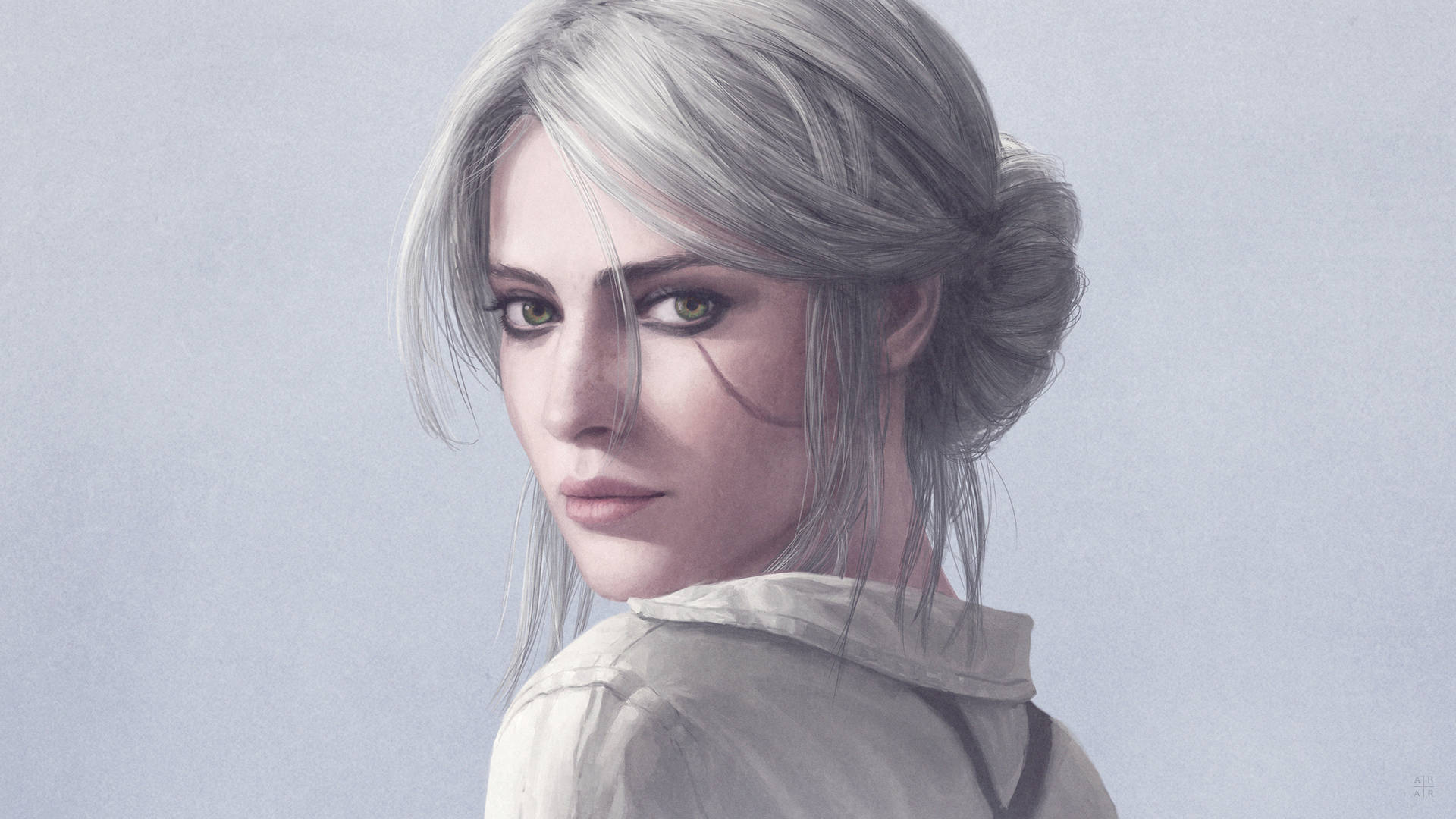 Ciri, en Hovedperson af Witcher 3, Portræt Wallpaper