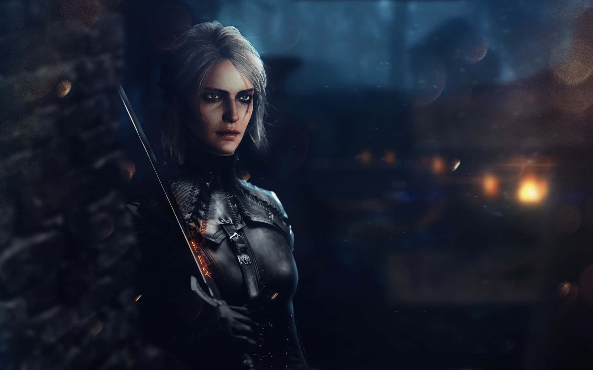 Ciri, Witcher's Adopted Daughter Against A Twilight Background Wallpaper