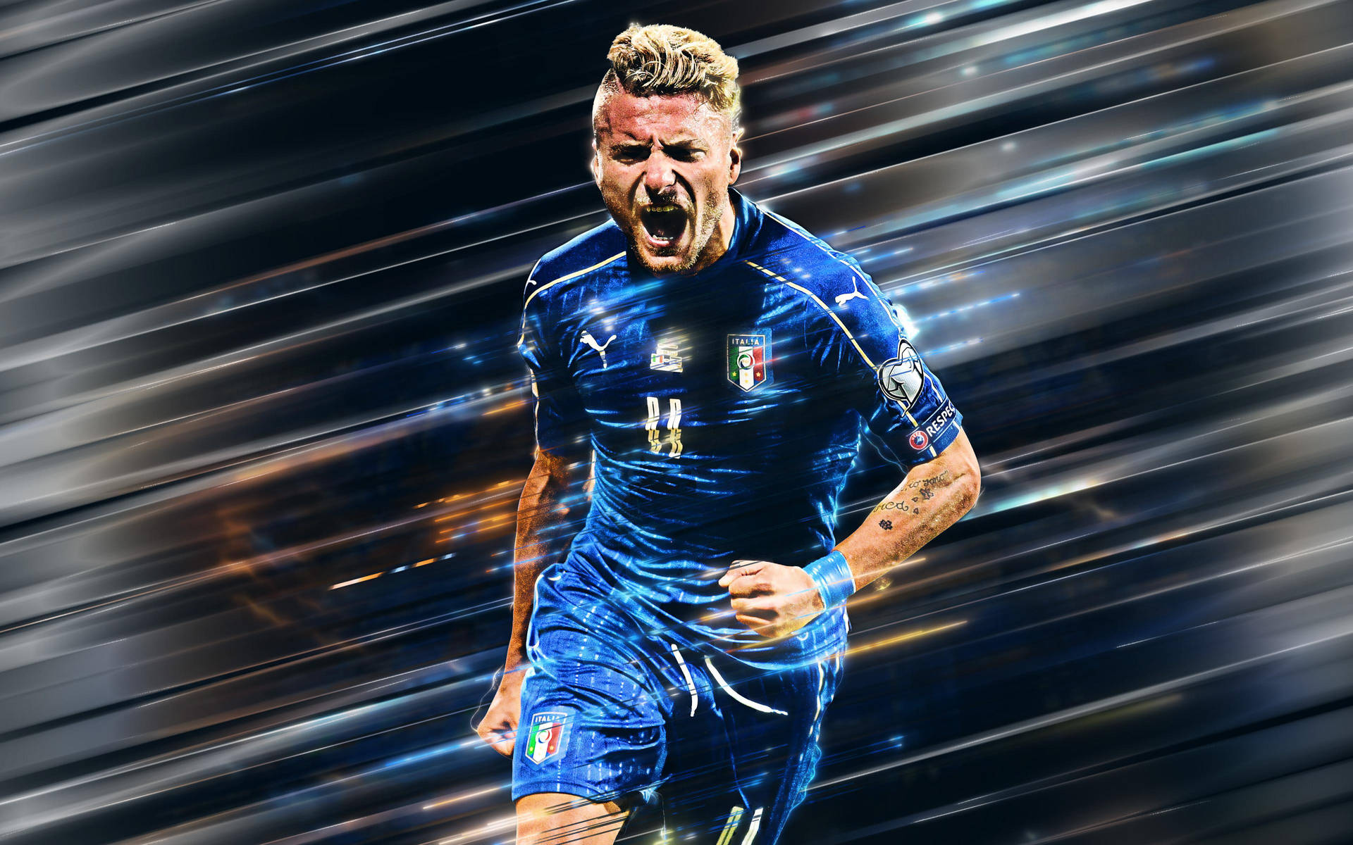 Ciro Immobile Celebrating A Goal Wallpaper