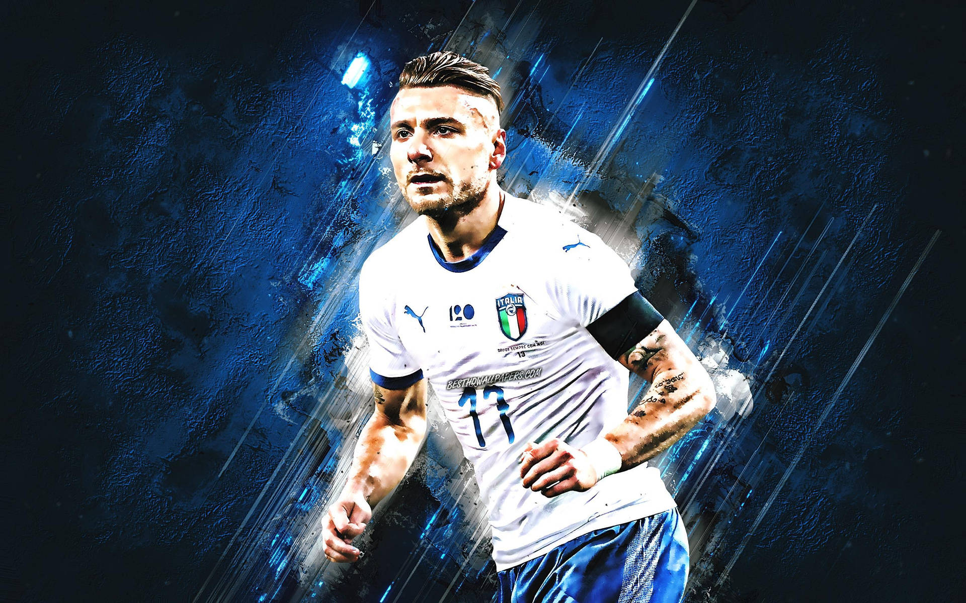 Ciro Immobile In Actie Op Het Veld Achtergrond