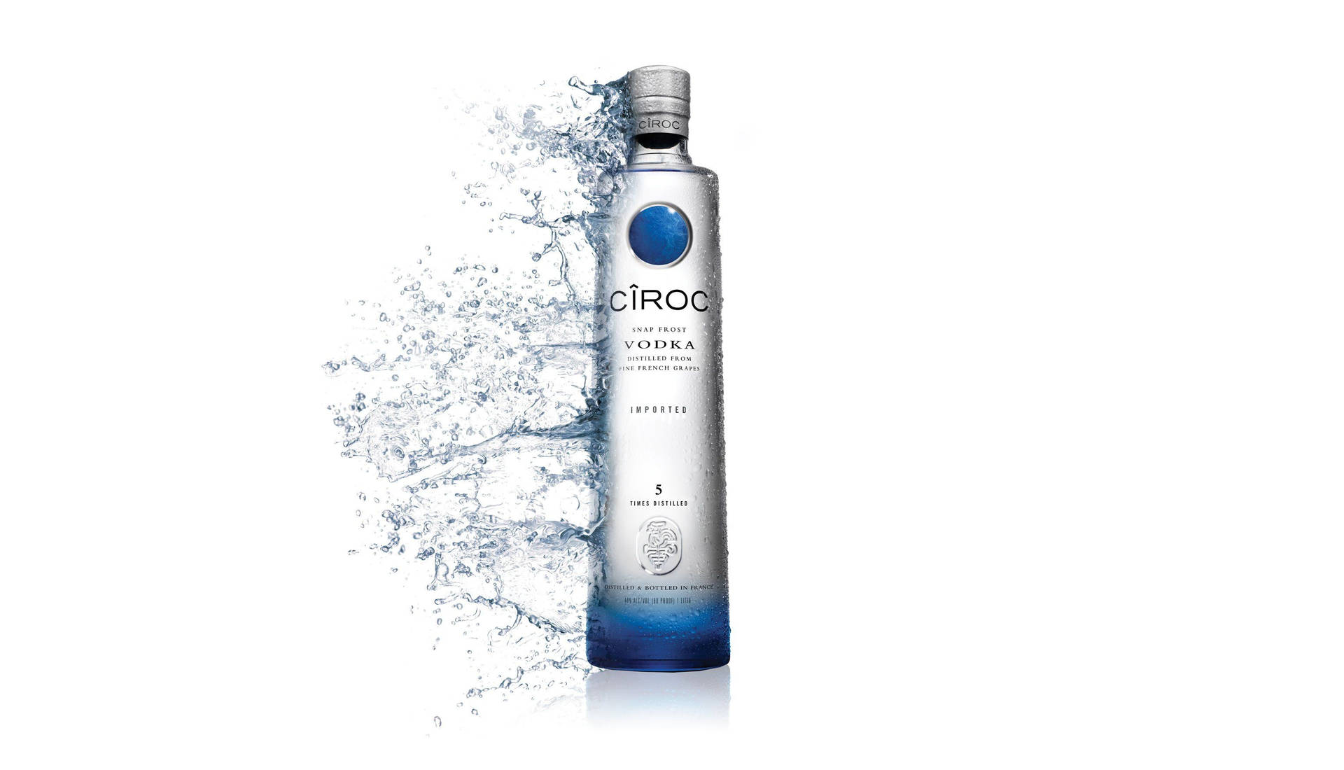 Ciroc French Vodka Bottle Water Splash Graphic Art Wallpaper