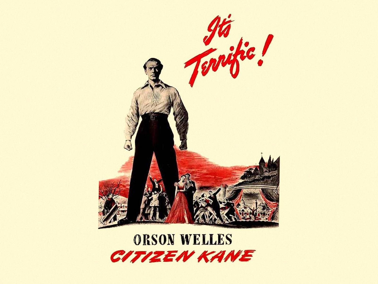 Citizen Kane By Orson Welles Vintage Movie Poster Background