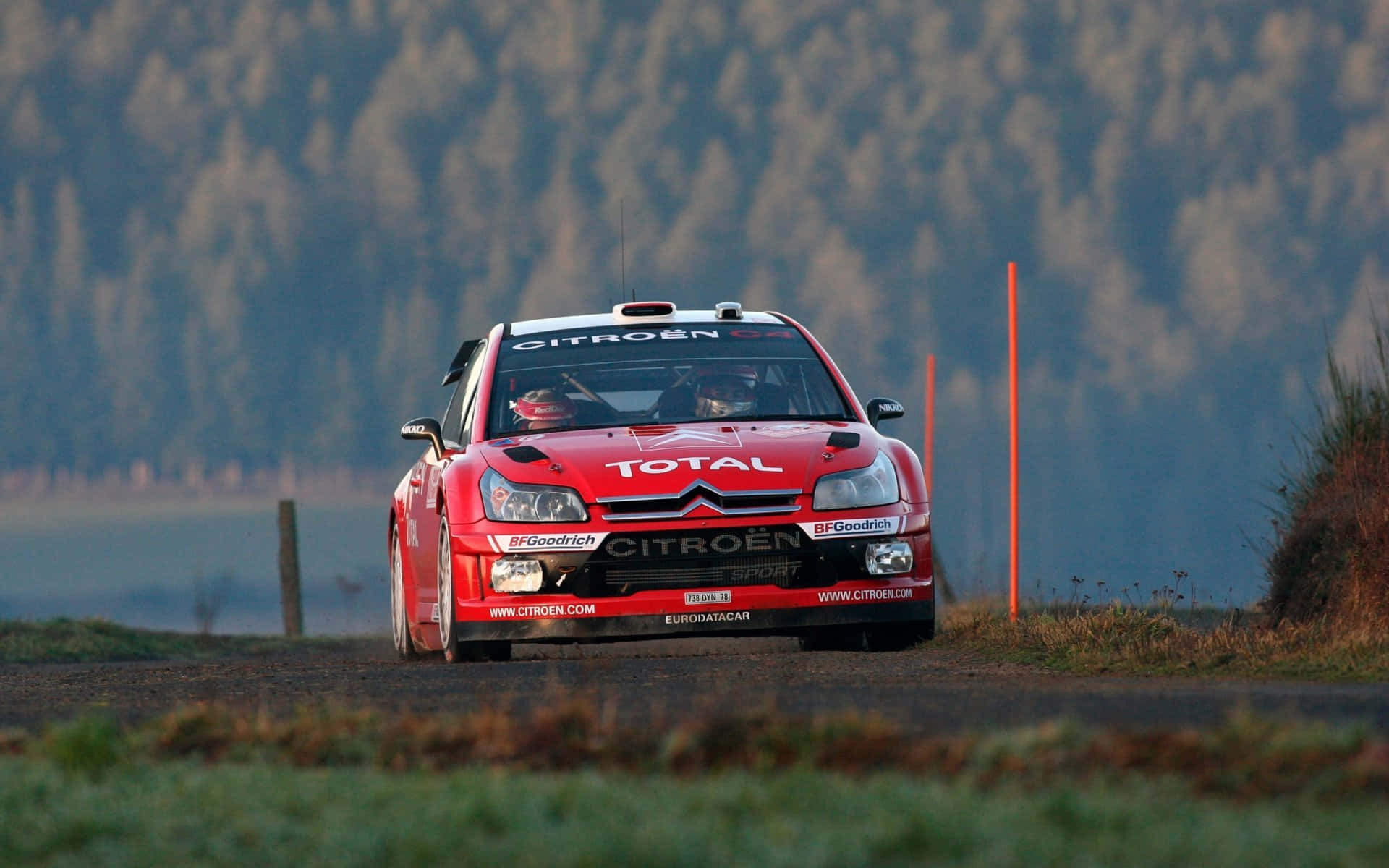 Citroen Rallyauto Actiefoto Achtergrond