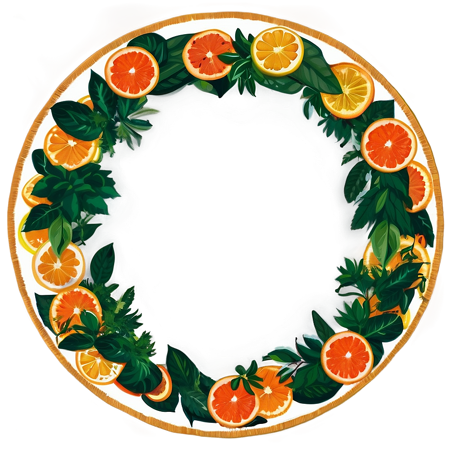 Download Citrus And Herb Kitchen Wreath Png 40 | Wallpapers.com