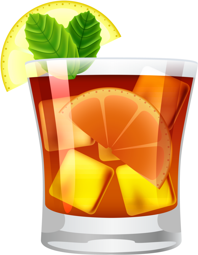 Citrus Cocktail Illustration PNG