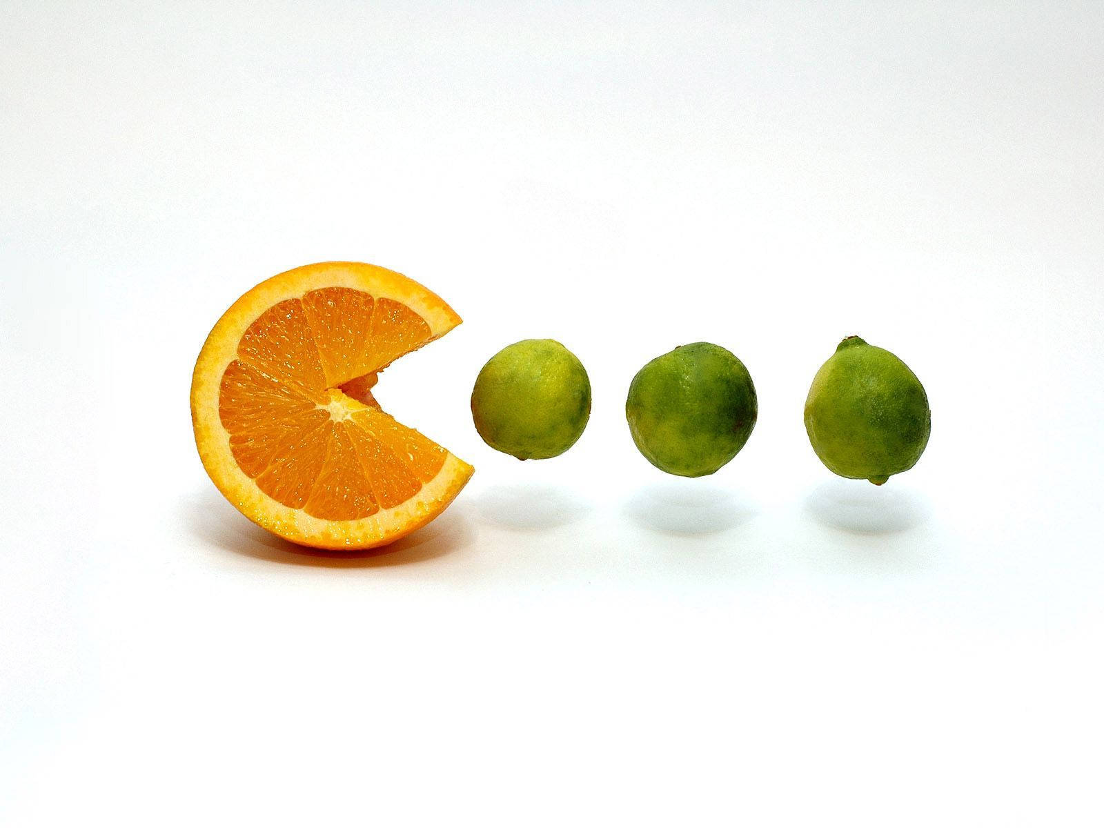 Citrus Food Art Pac-man Wallpaper