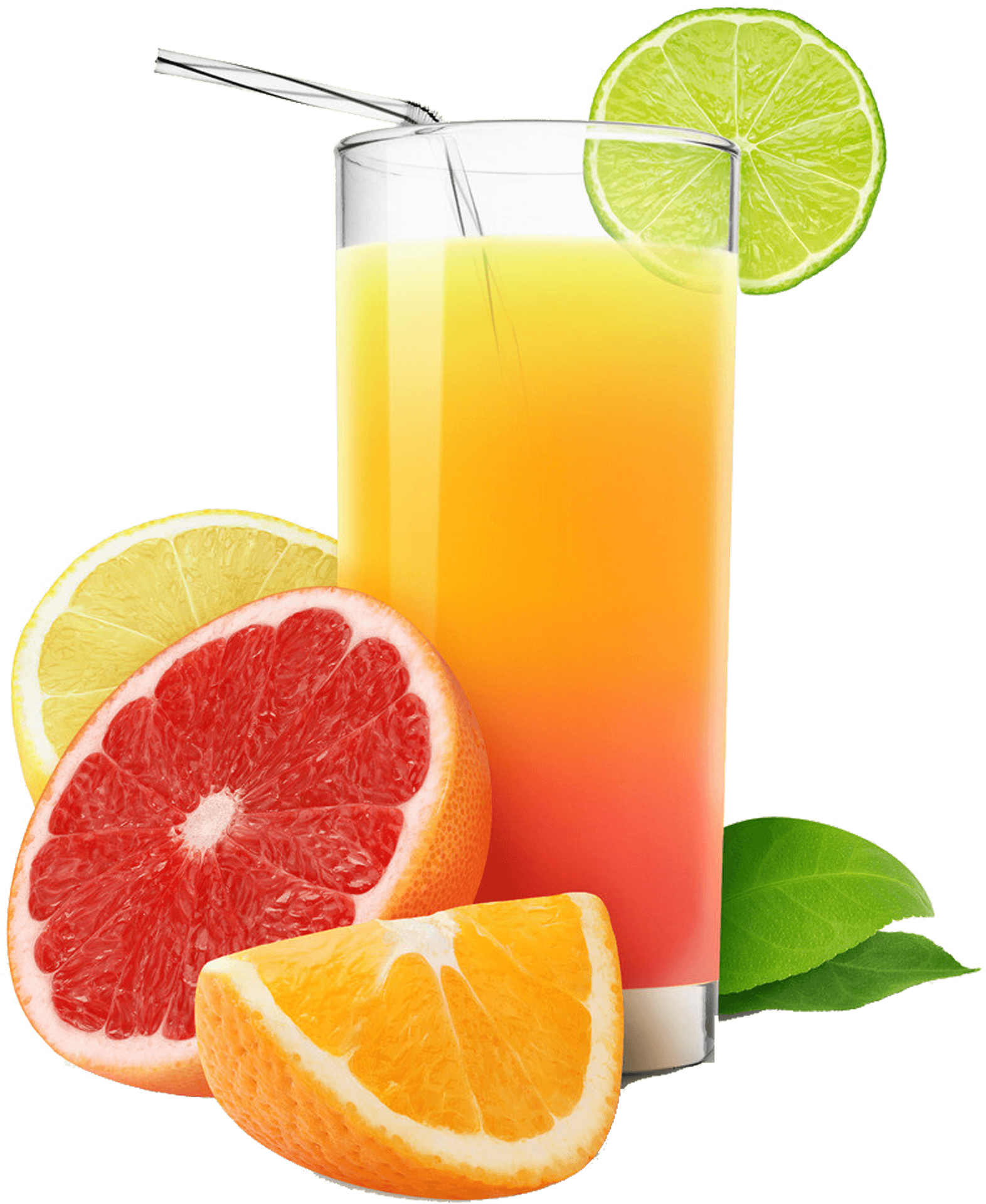 Citrus Fruit Juice Glass PNG