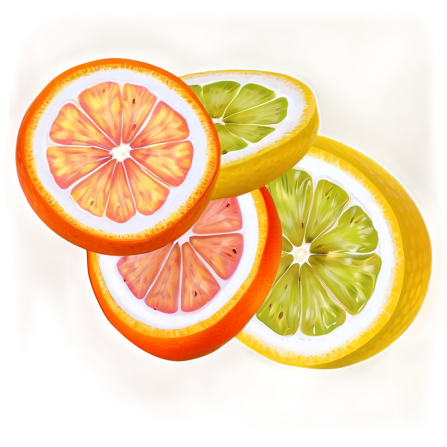 Citrus Fruit Slices Pattern Png Xhe39 PNG