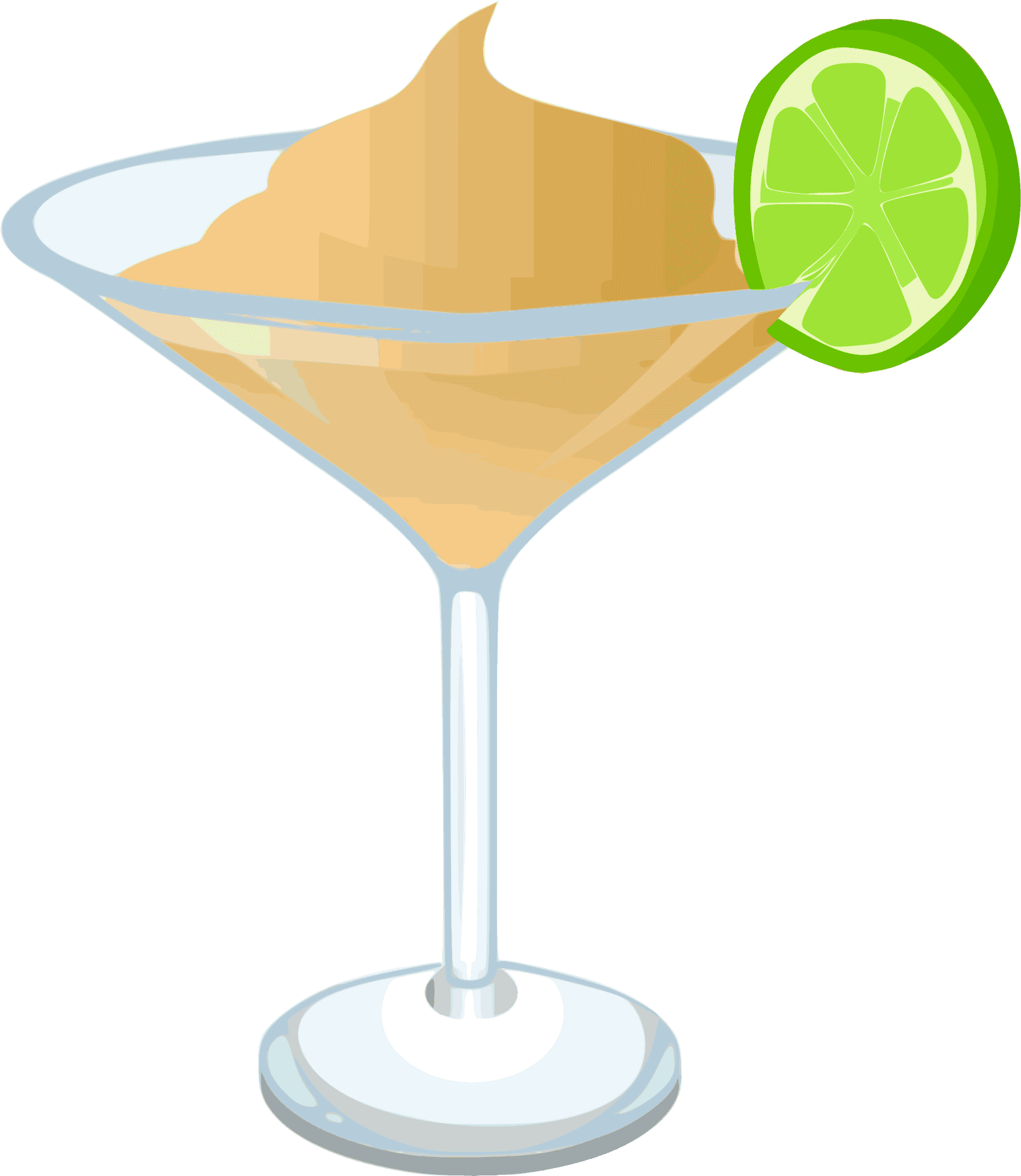 Citrus Garnished Martini Vector PNG