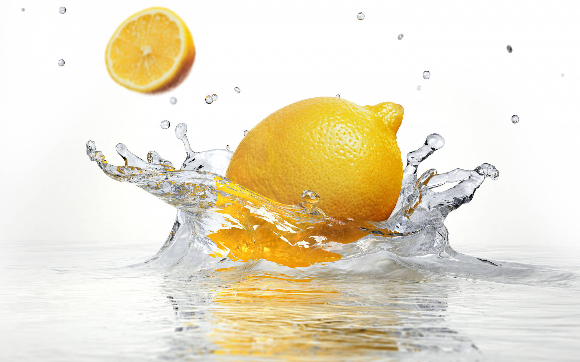 Citrus Lemon Splash Wallpaper