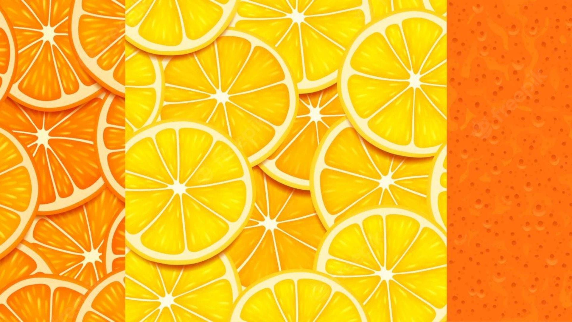 Citrus On An Orange Background Wallpaper