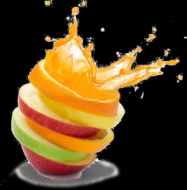 Citrus Splash Fruit Tower PNG