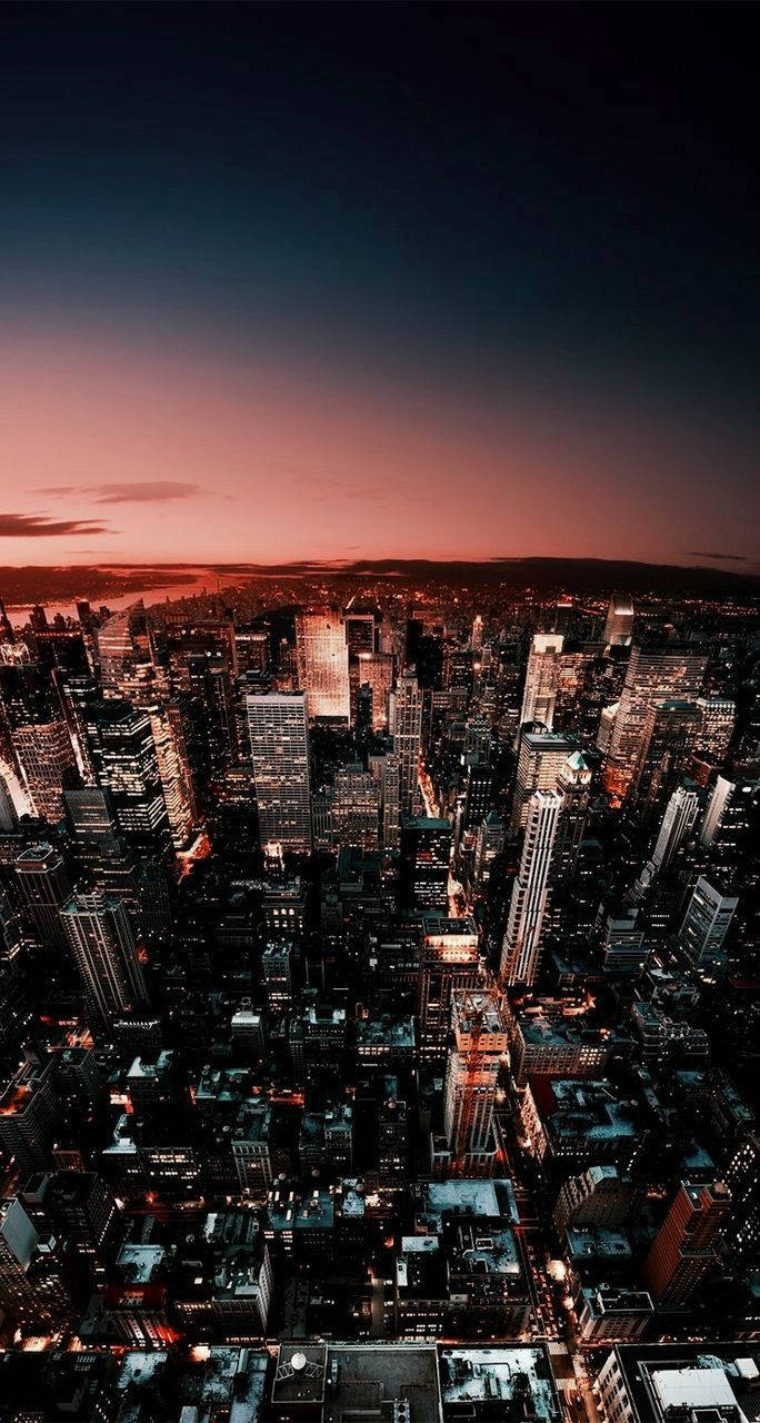 City And Sunset Pretty Aesthetic Wallpaper