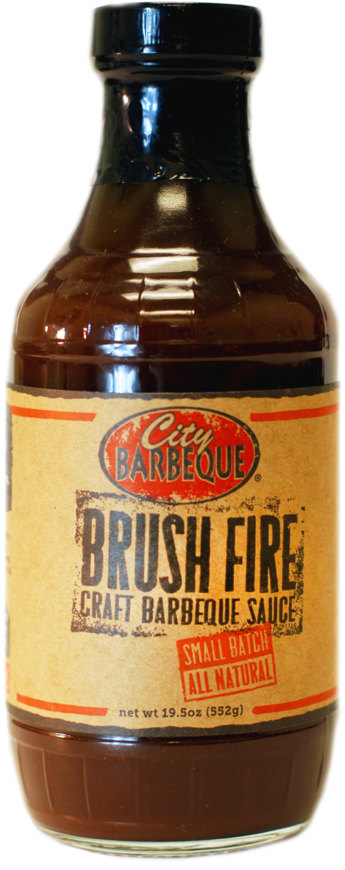 City Barbeque Brush Fire Sauce Bottle PNG