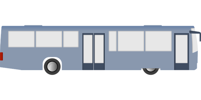 City Bus Side View Graphic PNG