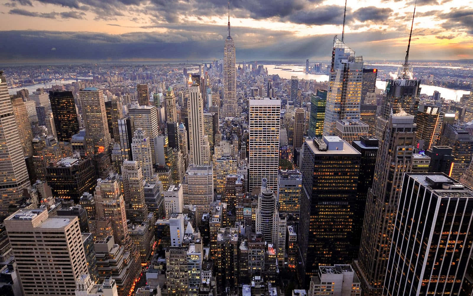 Papel De Parede De Desktop Com Arranha-céus Da Cidade De Nova York. Papel de Parede
