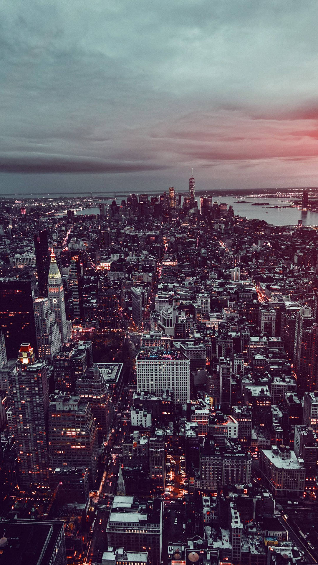 City Full Of Lights New York iPhone Wallpaper