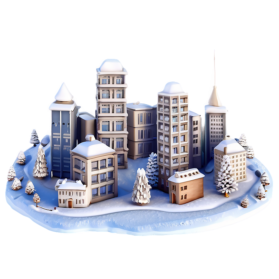 City In Winter Wonderland Png Pai16 PNG