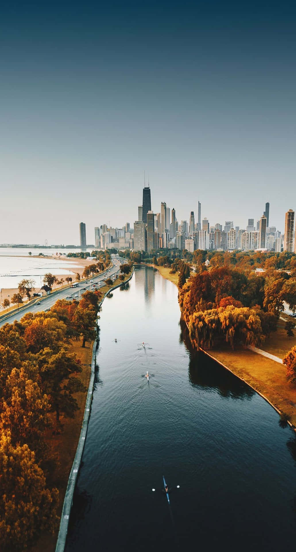 Autumn Chicago City Iphone Skyline Wallpaper