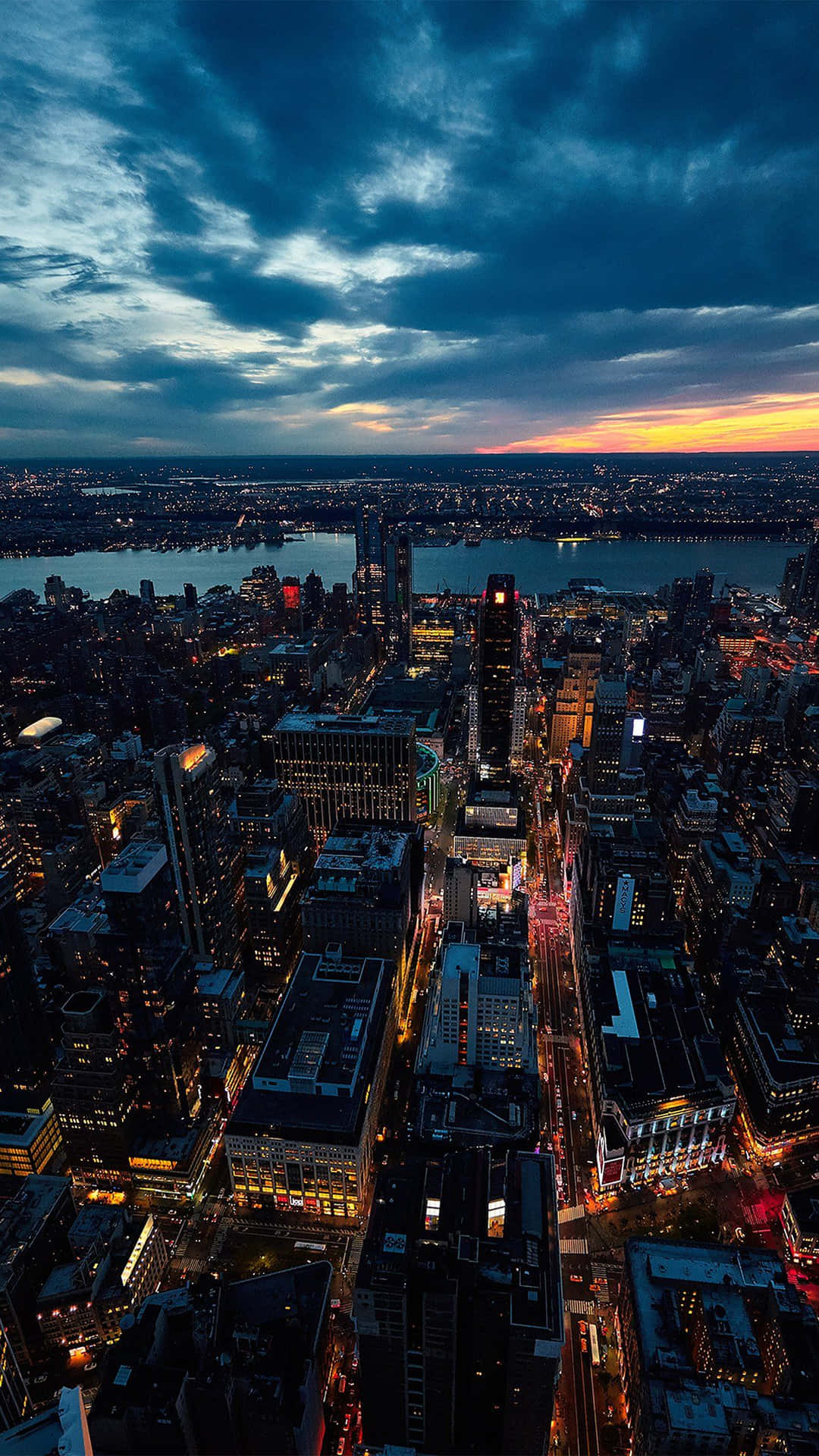 New York City Iphone Sunset Aerial Shot Wallpaper