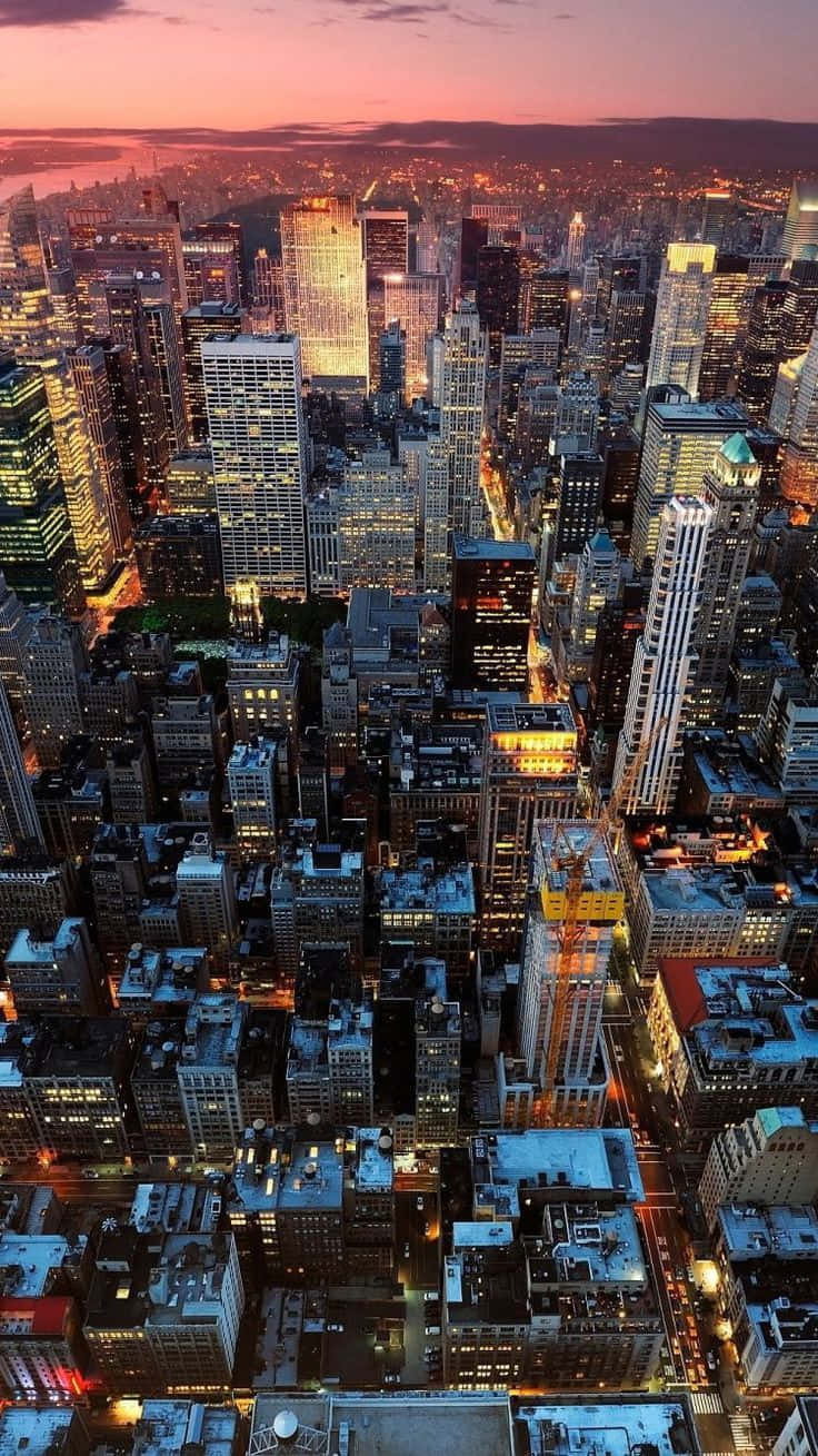 New York City Iphone Skyscrapers Sunset Skyline Wallpaper