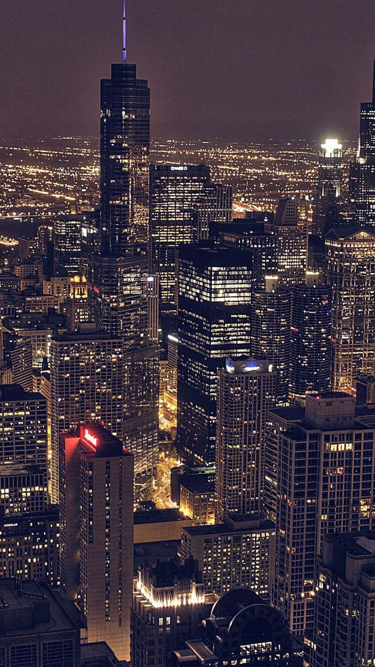Chicago City Iphone Night View Wallpaper