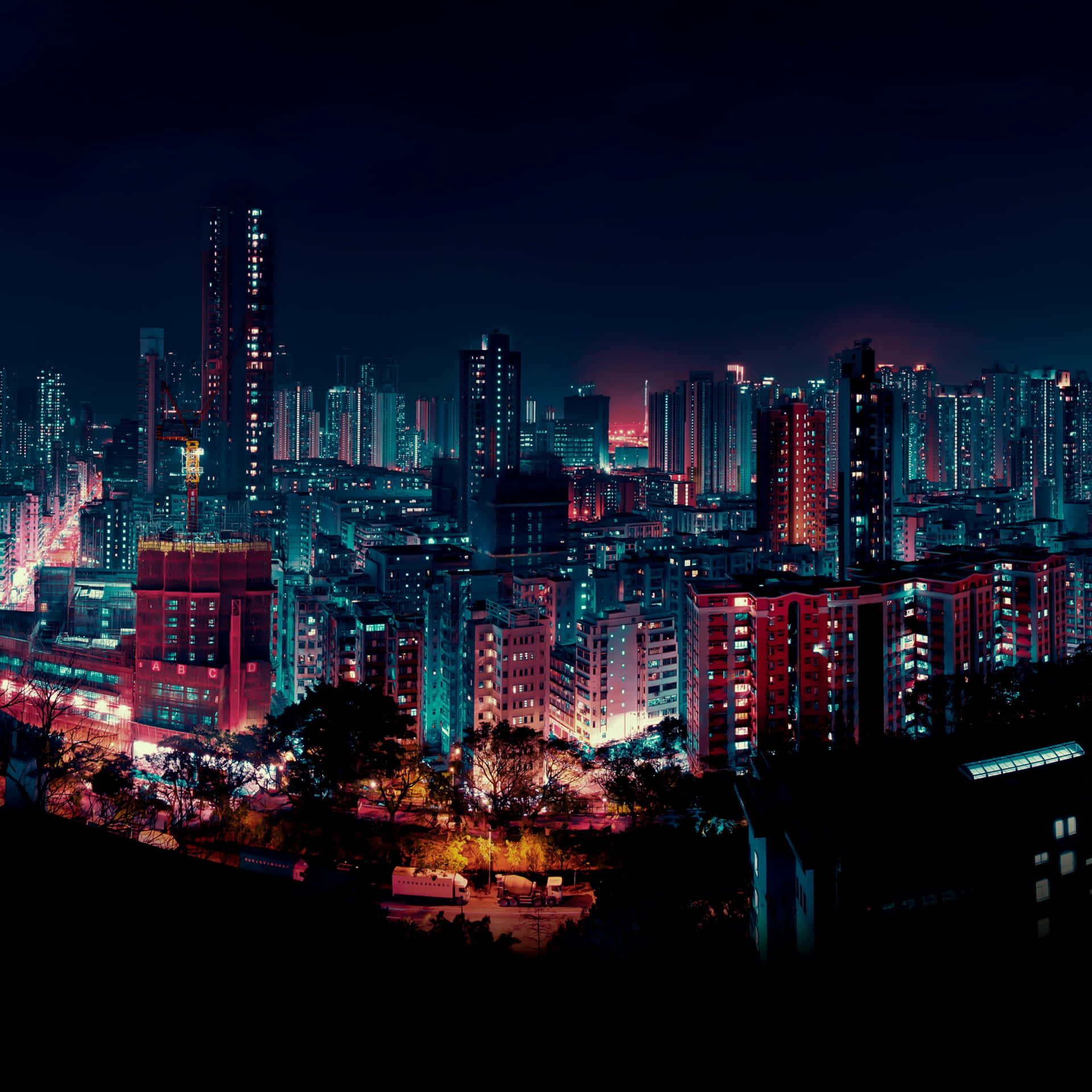 Skönheteni Denna Fantastiska Stadssiluett På Natten