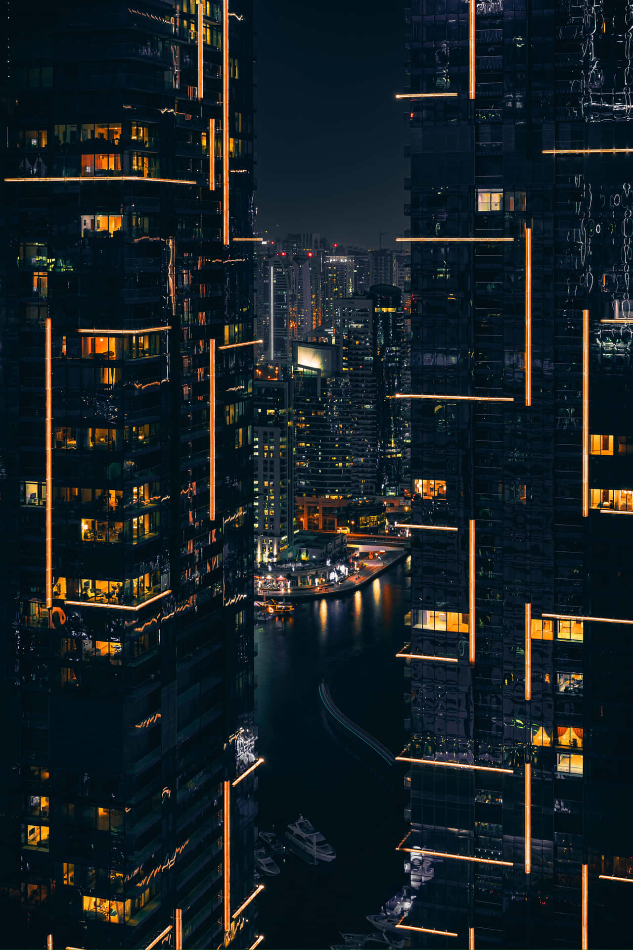 Download Take in the stunning beauty of the bright city lights ...
