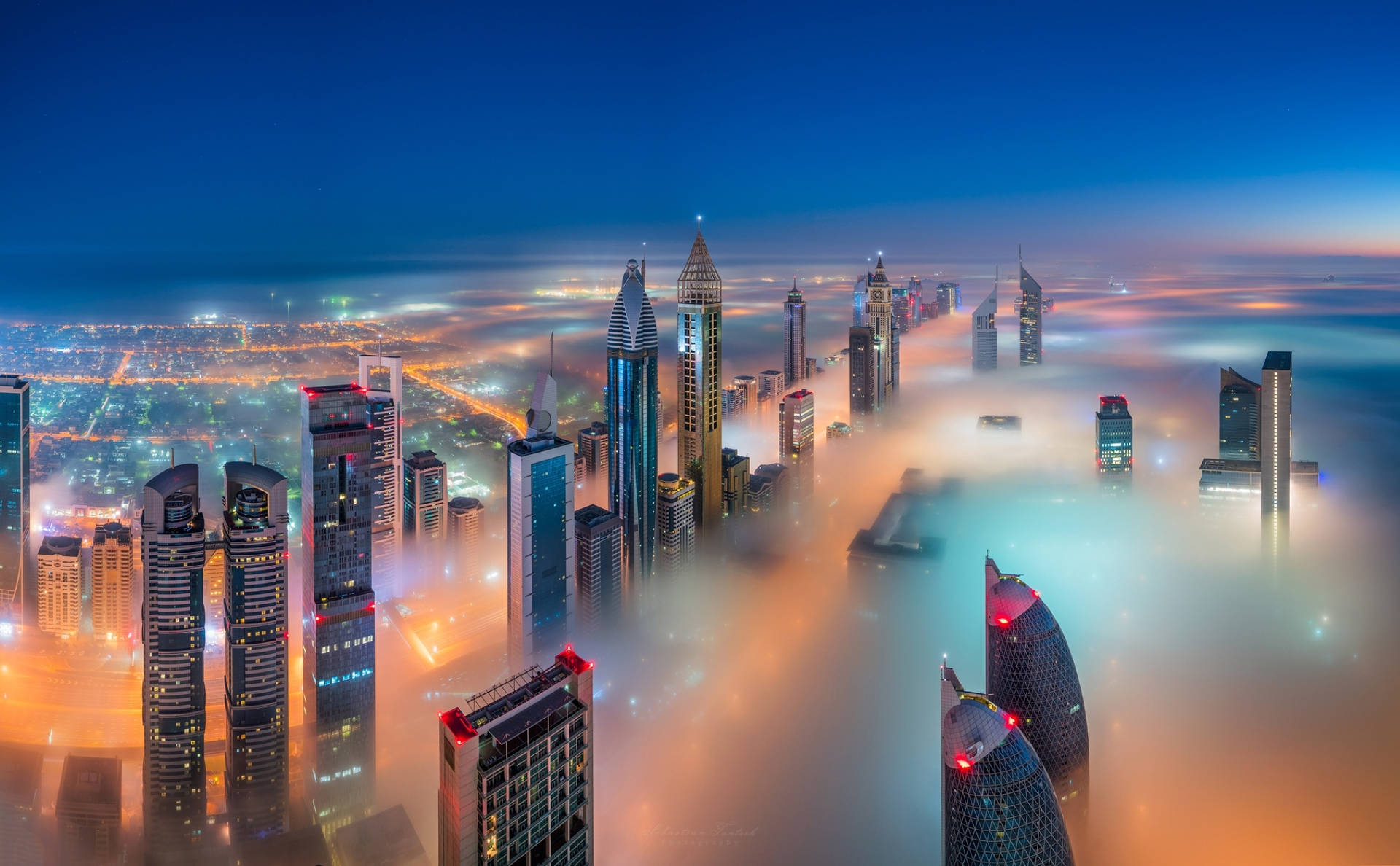 Luci Della Città Di Dubai Sfondo
