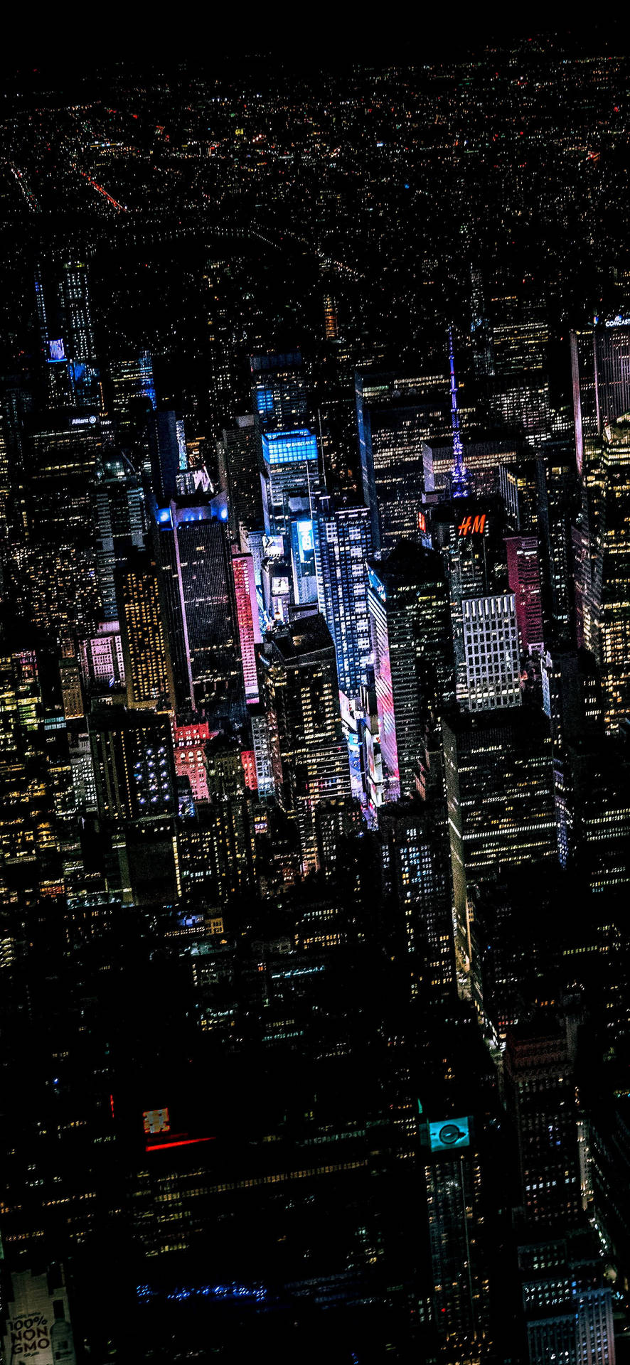 Luci Della Città Notte Di New York Iphone Sfondo
