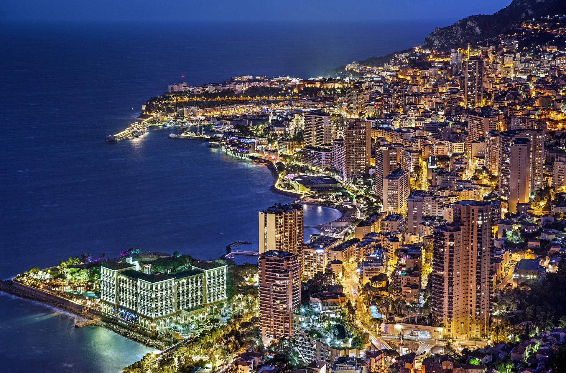 City Lights Of Monaco Wallpaper