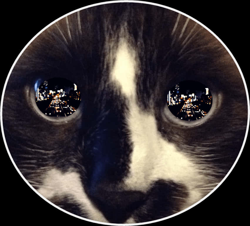 City Lights Reflectedin Cat Eye PNG