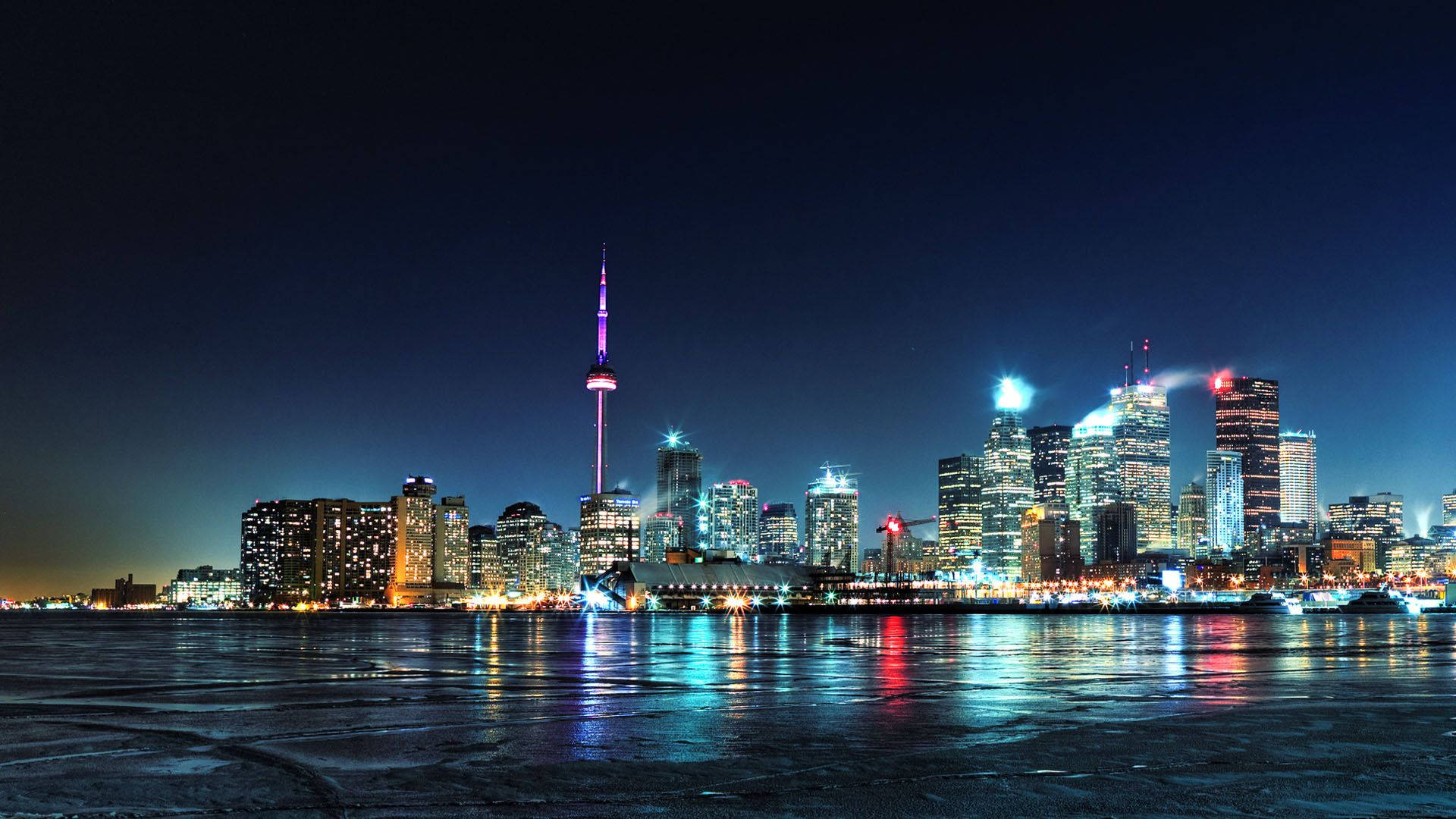 City Lights View Omkring Toronto Wallpaper