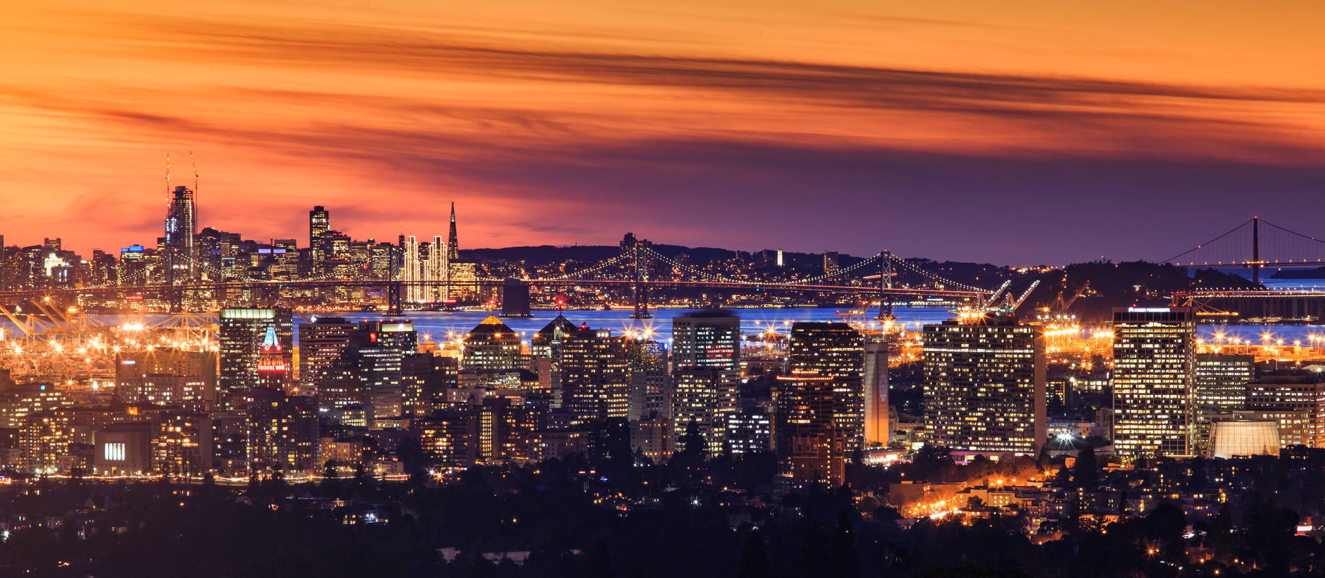 An aerial view of downtown San Francisco from Coit Tower. Wallpaper