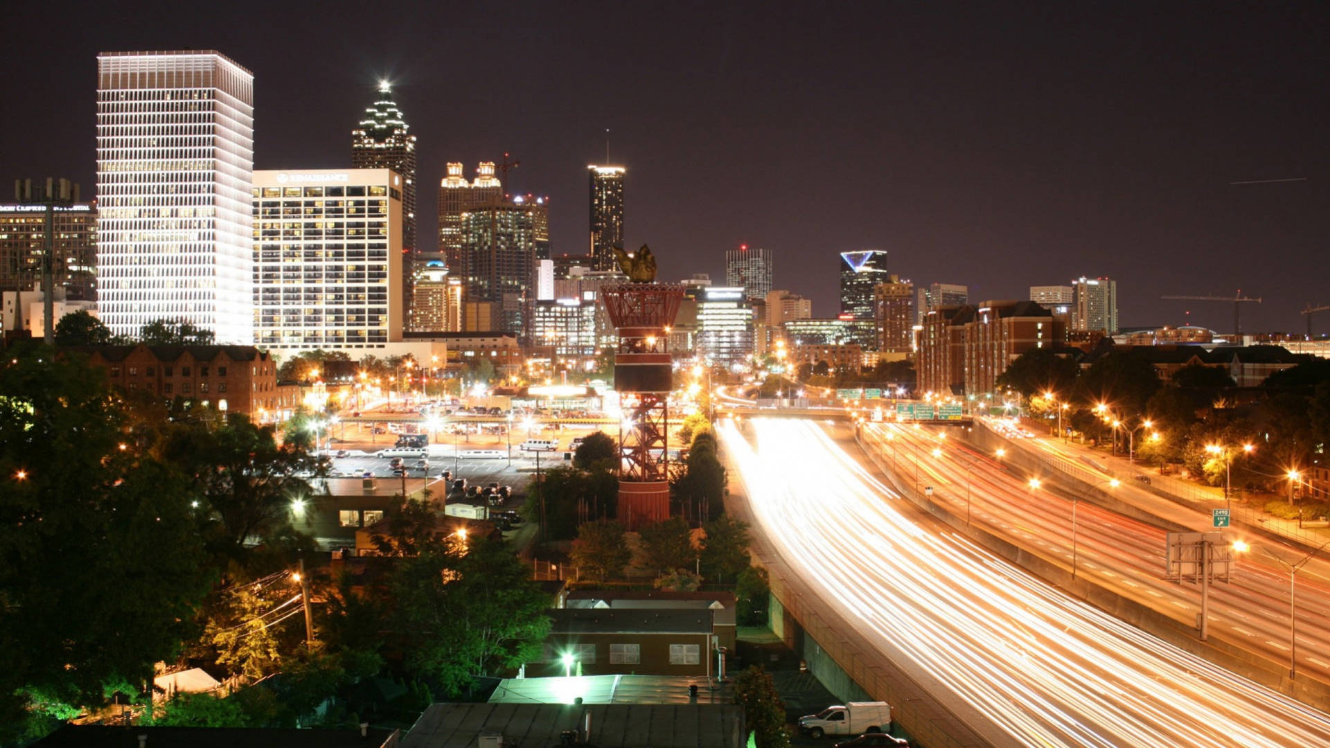 City Lights View In Atlanta Wallpaper