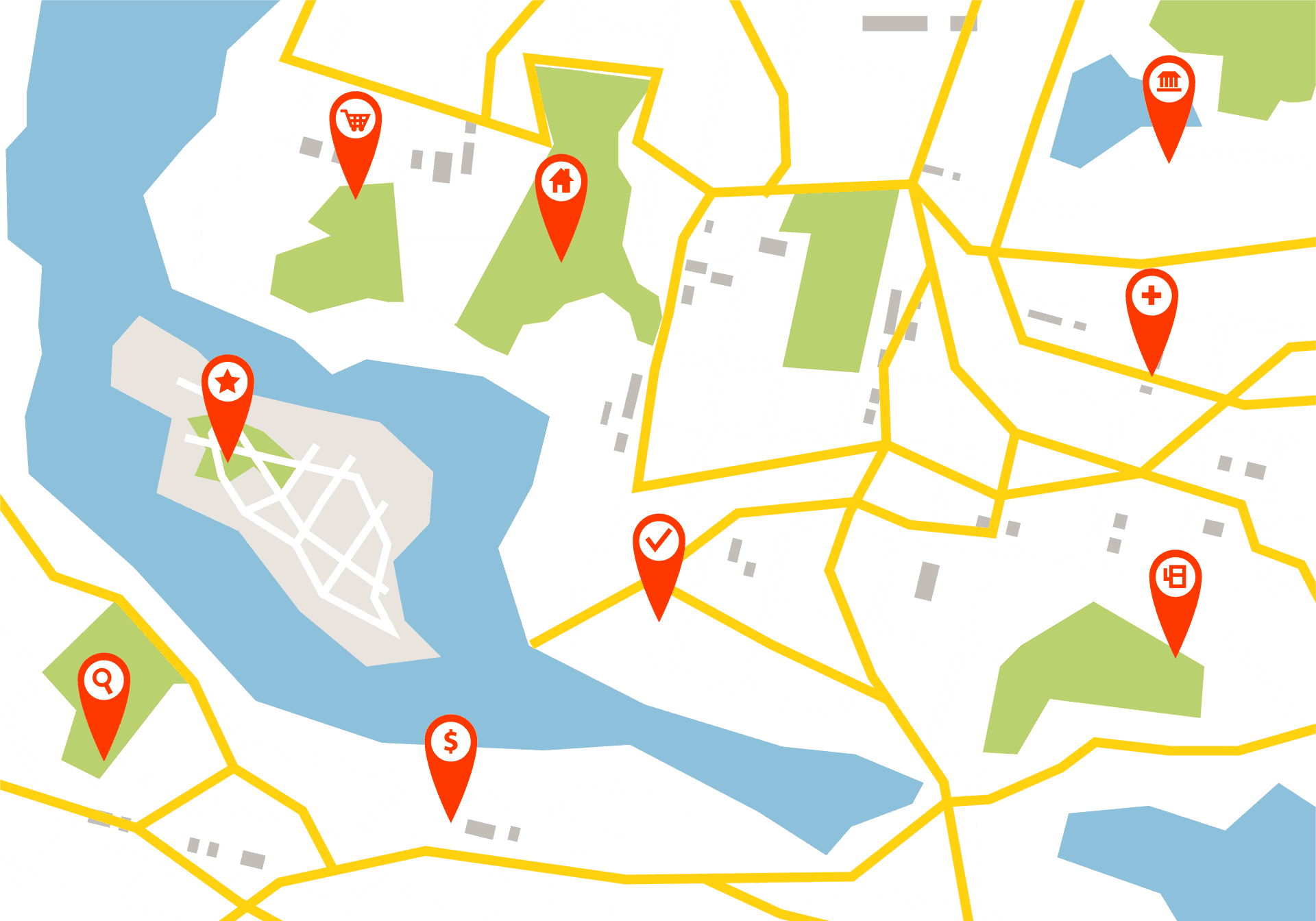 City Map Pointsof Interest PNG