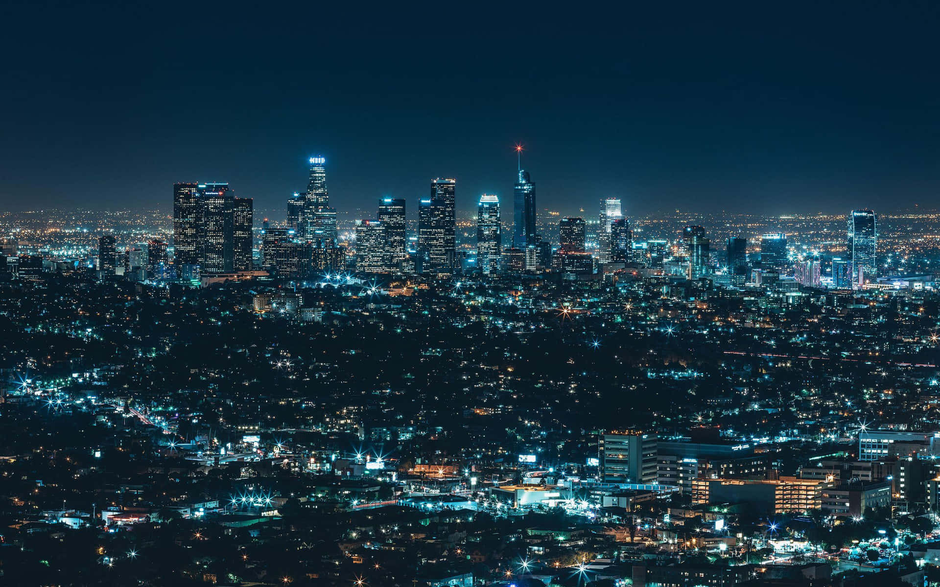 Billeder af nattetid i Los Angeles bytapet