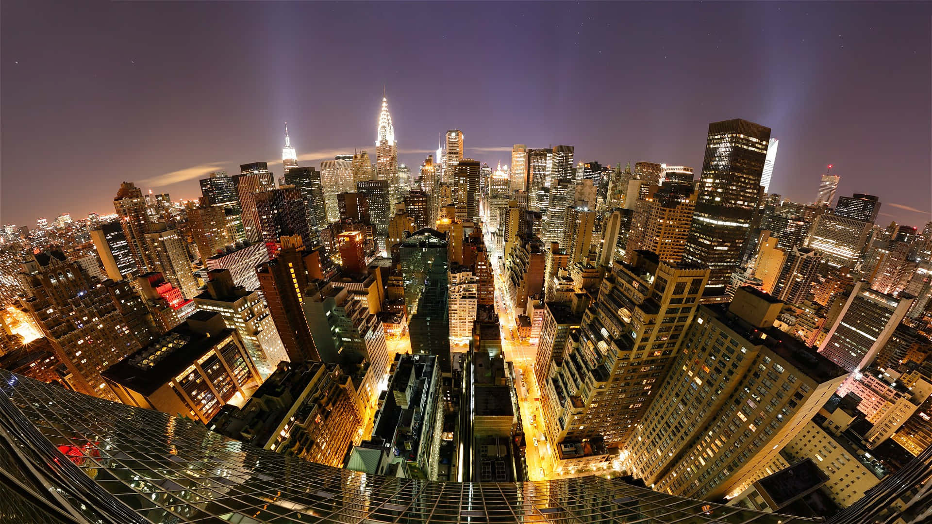 Manhattan City Night Billeder tekstureret Billede: Frembring en bystemning af liv