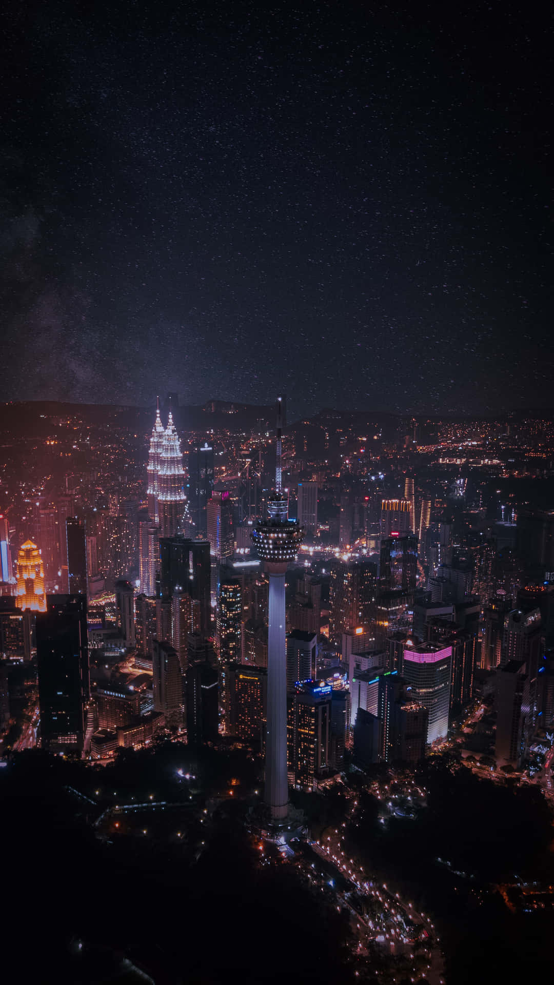 billede af nattebyens Kuala Lumpur